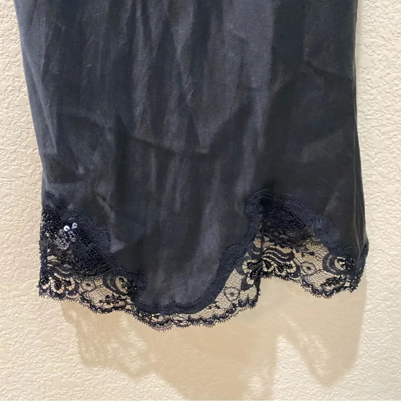 MISS NAORY of Italy Black Silk Blend Beaded Lingerie Slip US Size Small - Picture 6 of 7